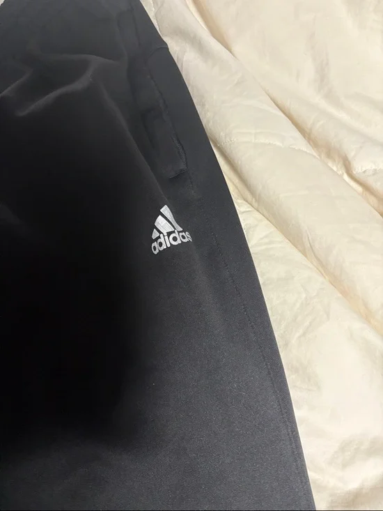 adidas Black Joggers with Red Lower Panels - Picture 3 of 7